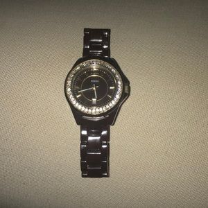 Fossil brown and gold watch